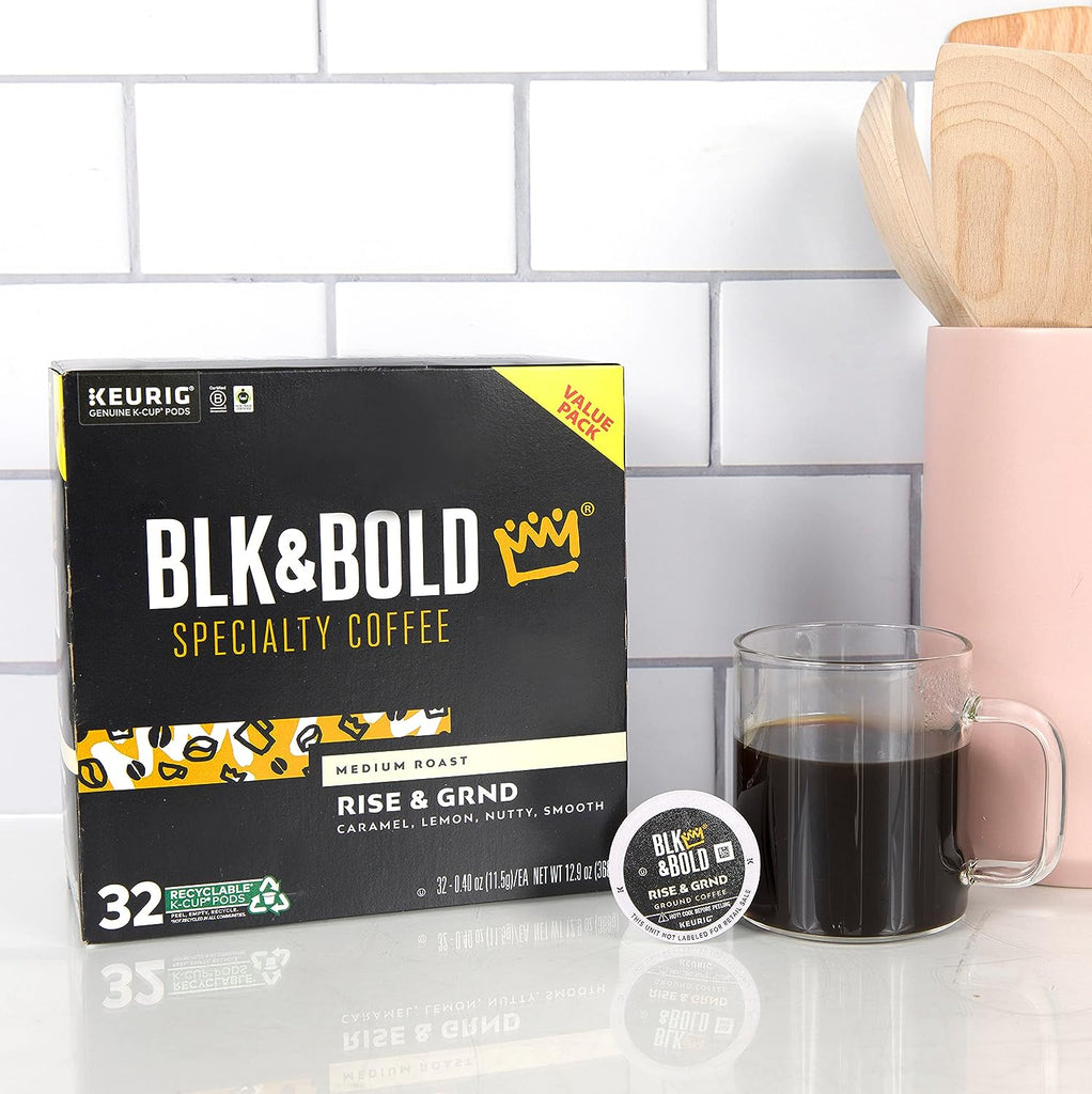 Blk & Bold Rise & GRND | Medium Roast | Keurig K-Cup Coffee Pods | 32 Pods