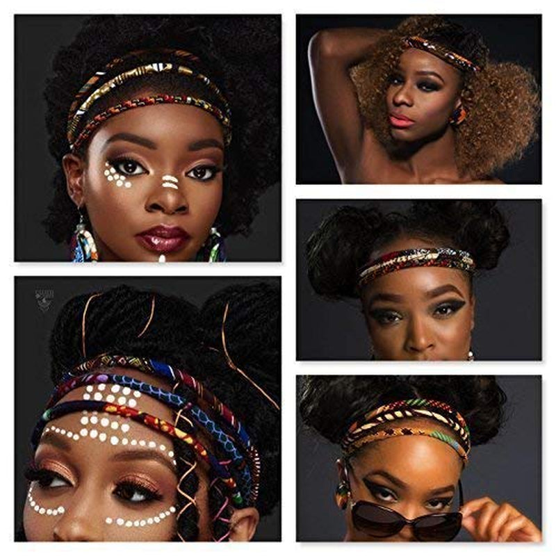 African Headband | Red, Black, Green Kente 3 Strand Headband 