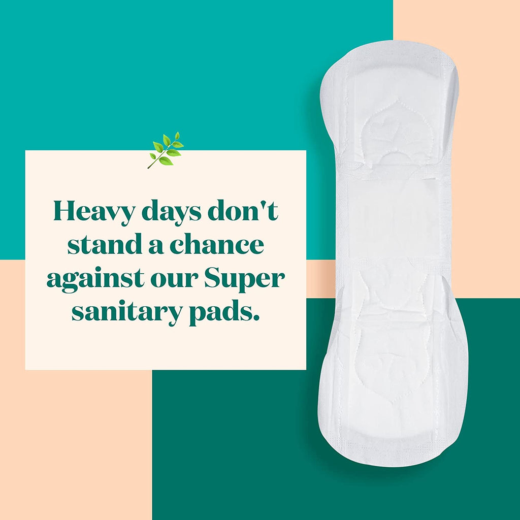 Clean Cotton Super Absorbency Pads, Herbal-Infused Pads with Wings16 Ct.