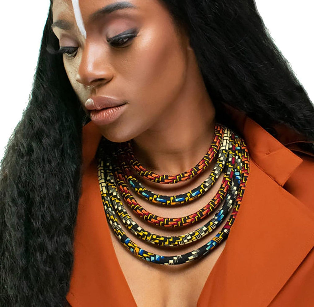 Ketepa 5 Strand Bib Necklace | Afrocentric Collar |