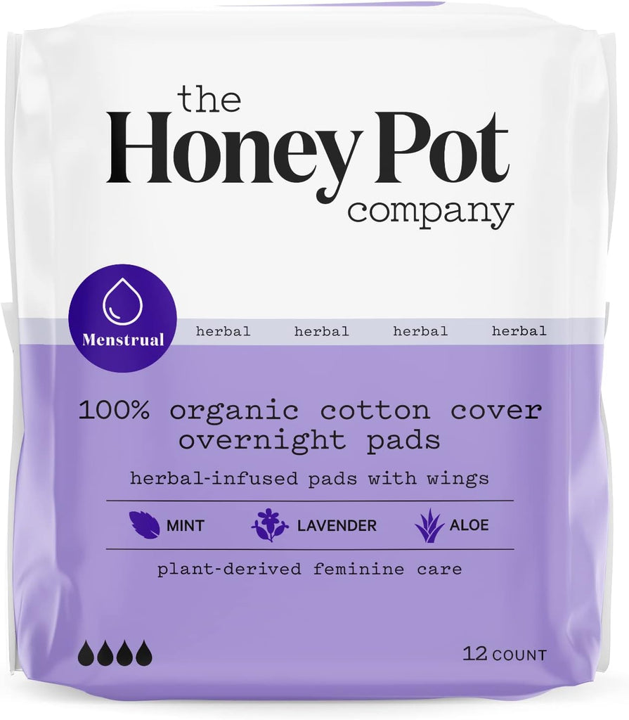 Overnight Pads with Wings. Infused W/Essential Oils for Cooling Effect 12 Ct.