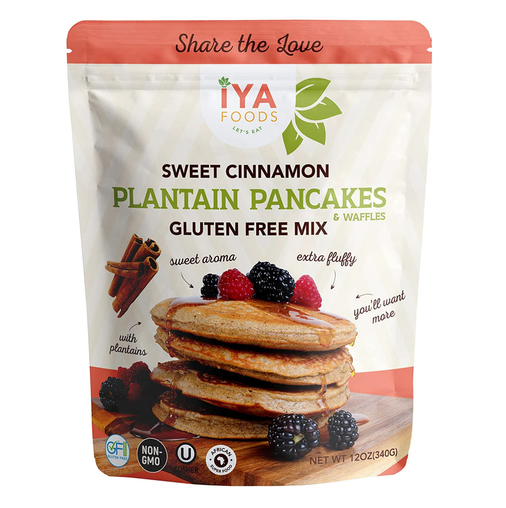 Sweet Cinnamon Plantain Pancakes & Waffle Gluten Free Mix 12Oz (Pack of 3)
