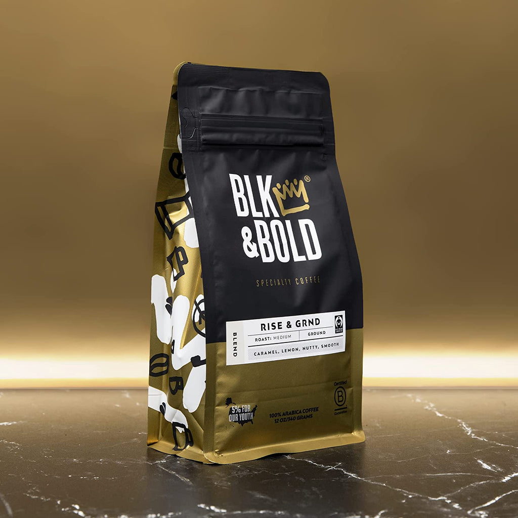  Rise & GRND Coffee Blend | Fair Trade Certified | Medium Roast | Whole Bean Coffee | 12 Oz. Bag