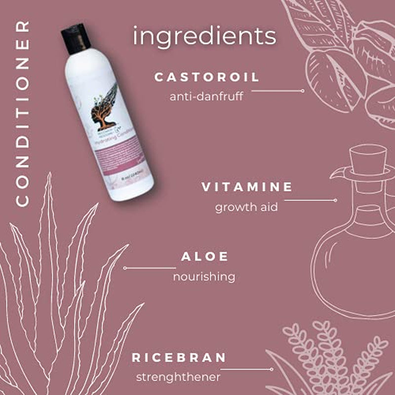Hydrating Conditioner | Silicone Free | Rice Bran Proteins  8 Oz