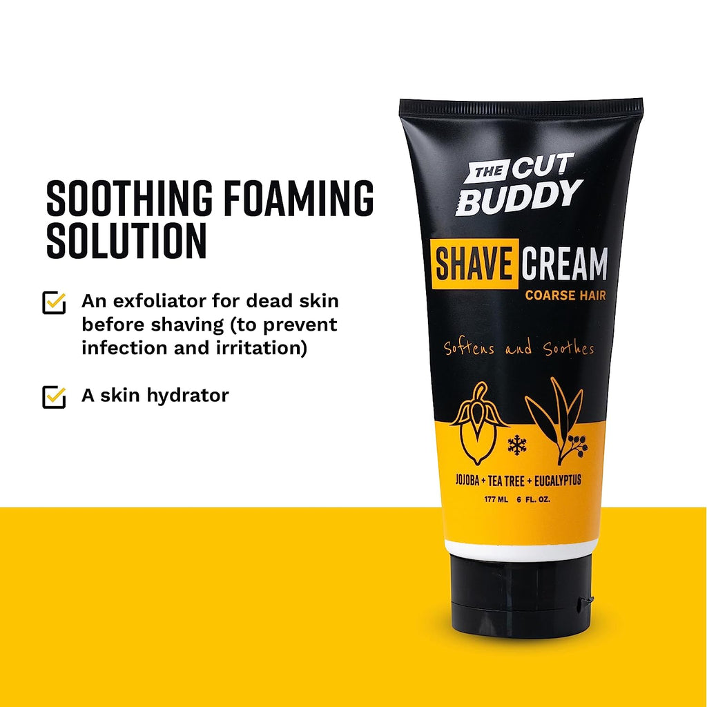 | Foaming Shave Cream | for Coarse Hair | Softens and Soothes | Uniquely Doubles as an Exfoliator | 6 Fl Oz