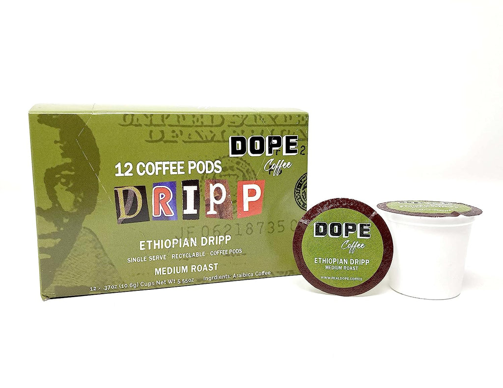 Ethiopian Dripp, Single-Serve Keurig K-Cup Pods, Medium Roast Coffee, 12 Count