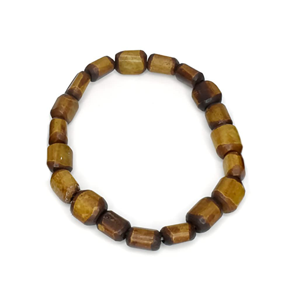 Wood Bead, Black Krobo Glass Bead and African Wound Brass Bead Bracelet Set